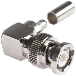 HICON BNC Crimp-Kabelstecker, abgewinkelt, nickelfarben