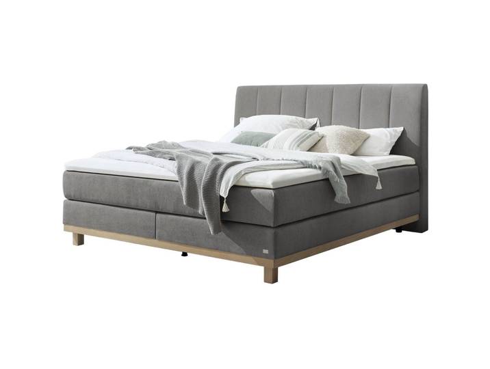Hasena Boxspringbett Estela grey Stoff 160 x 200 cm - Boxspringbett