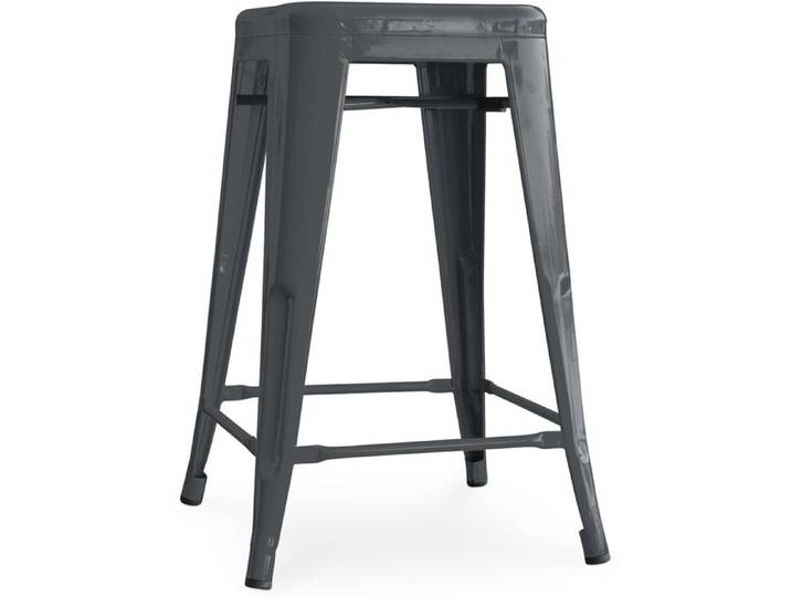 Tabouret de bar - Design industriel - 60cm - Nouvelle édition - Metalix Gris foncé