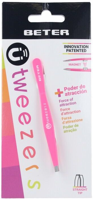Beter Pinza depilar magnética punta recta #fucsia
