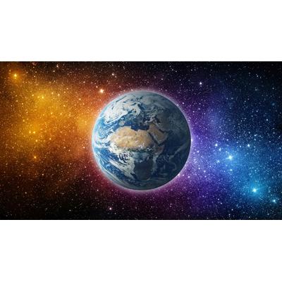 Fototapete PAPERMOON "Planet gelb blau", bunt, B:4m L:2,6m, Vlies, Tapeten