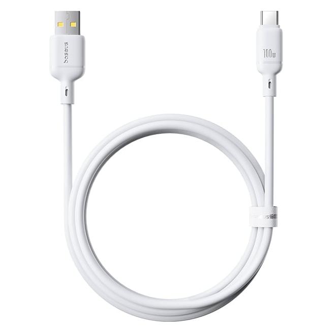 Baseus Silky (P10377703213-00) Schnellladekabel USB-A/USB-C 100W 1m weiss (1 m, 100 W) (P10377703213-00)