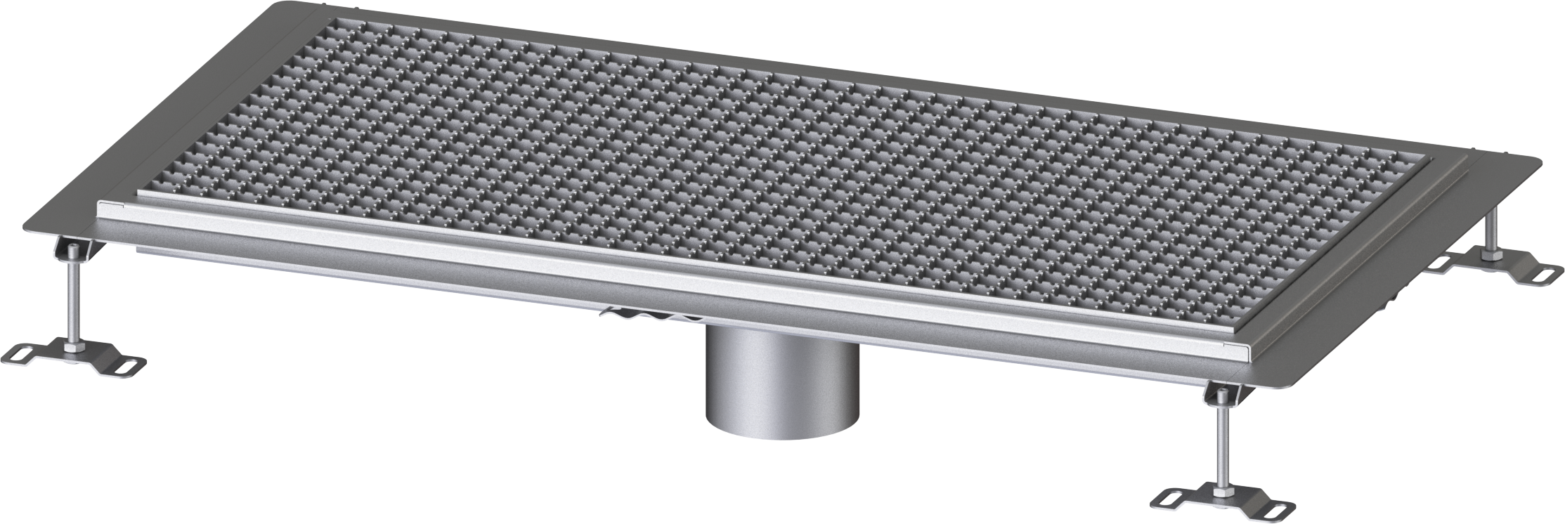 Kessel Ferrofix plateaux de sol 6050100 Inox , 500x953x70mm, bec vertical