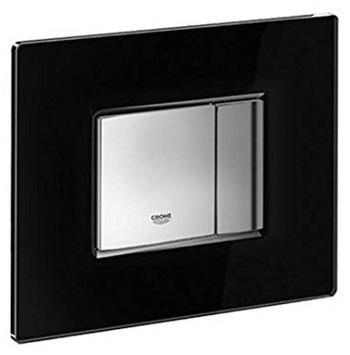 Thermostat-Bedienungsplatte velvet black, klassisch, rund, Kunststoff