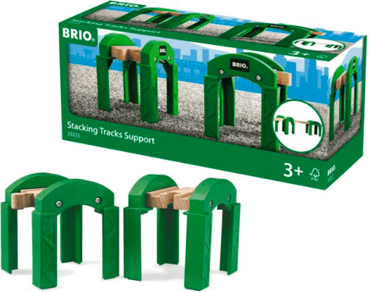 Ravensburger BRIO World Stacking Track Supports for Bridges and Tunnels, 2 supports, Compatible with BRIO World