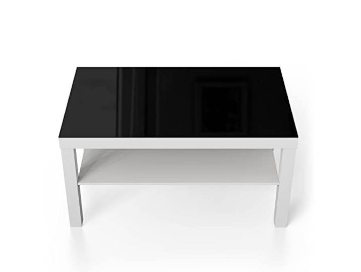DEQORI Glastisch weiß groß 90x50 cm Unifarben - Schwarz ausgefallener Beistelltisch aus Glas Hochglanz Couchtisch fürs Wohnzimmer moderner Couch Tisch mit Design