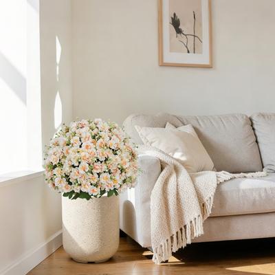Kodotan sofa 24-Inch Faux Flower Artificial Snow Lotus Potted Plant UV-Resistant Artificial Floral Decor,2 Pots per /Set