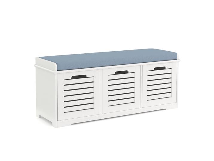 Sitzbank mit 3 Staufächer KAMILA 105 x 34 x 43 cm weiss