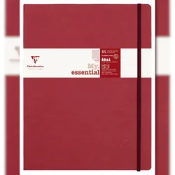 Clairefontaine 5x My.Essential Age Bag, Notizbuch B5 (19x25 cm) mit Fadenbindung, 96 Blatt nummeriert, liniert, Papier elfenbein 90g - Rot 794462C