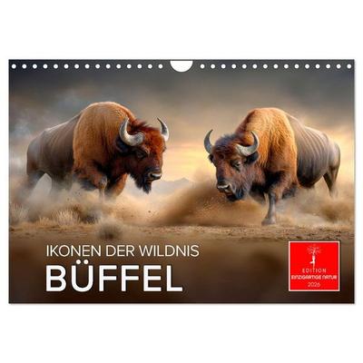 Büffel - Ikonen der Wildnis (Wandkalender 2026 DIN A4 quer), CALVENDO Monatskalender
