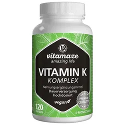 VITAMIN K1+K2 Komplex hochdosiert vegan Kapseln 120 St