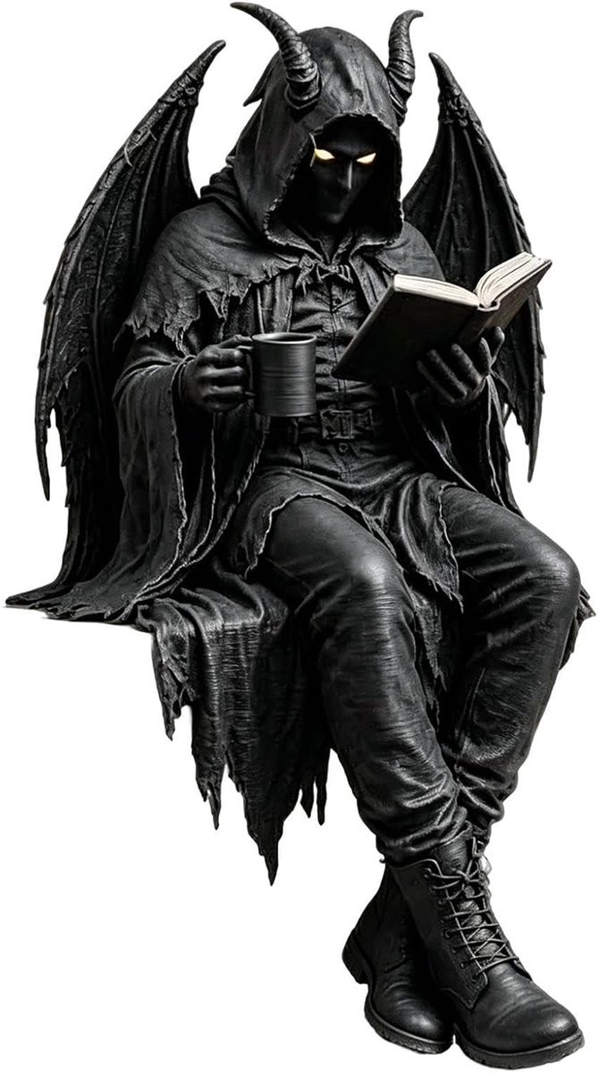 Gothic Beeld Fantasie Figuur Zwart - Breedte: 12 cm