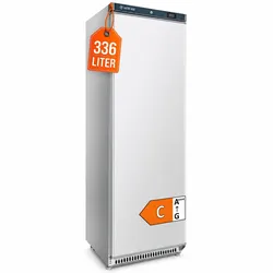 GastroHero Lagertiefkühlschrank ECO 400 336 Liter Weiß Umluftkühlung -23 bis -18 °C digitales Thermostat Gewerbe Tiefkühlschrank