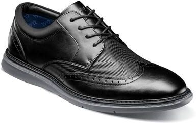 Nunn Bush Chase Wingtip Oxford Shoes - Mens 9.5 Black Oxford Medium