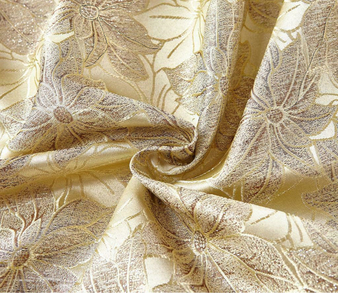 Rosalind Wheeler Dianelly Room Darkening Curtain Pair Gold 168cm Width x 137cm Drop