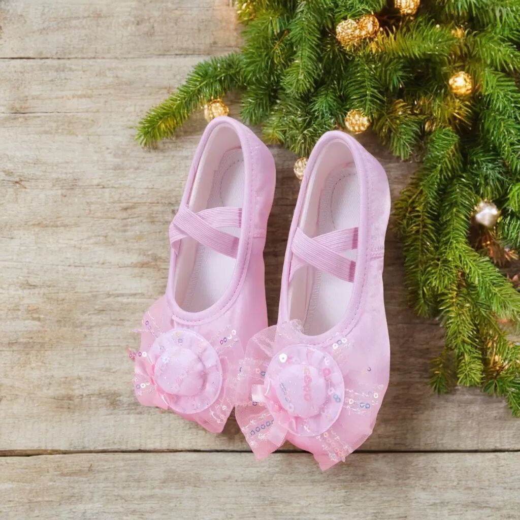 INF Satin Ballett-Tanzschuhe für Kinder mit Mesh-Katzenpfoten-Design Rosa 33