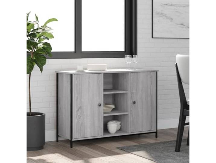 HEFZGDB Klassisches Sideboard mit zeitlosem Design aus Holzwerkstoff in Sonoma-Eiche Optik, glatter Oberfläche und feuchtigkeitsbeständigem Material, Beistellschrank mit viel Stauraum
