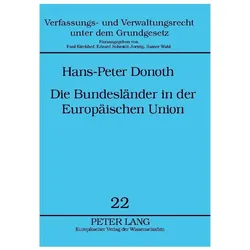 Die Bundesländer in der Europäischen Union, Fachbücher von Hans-Peter Donoth