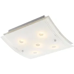 LED Deckenleuchte Deckenlampe Glas Chrom geschwungen L 28 cm Wohnzimmer Schlafzimmer Esszimmer