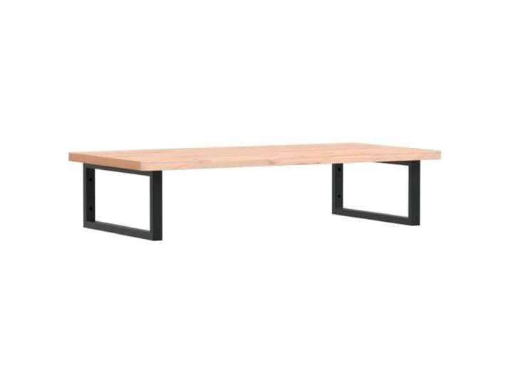 WEMYUFURN Waschbeckenregal Wandmontage Stahl Massivholz Buche Stahlgestell, Buchenholz-Oberplatte, rechteckige Halterungen, Schweberegal, moderne Badgestaltung