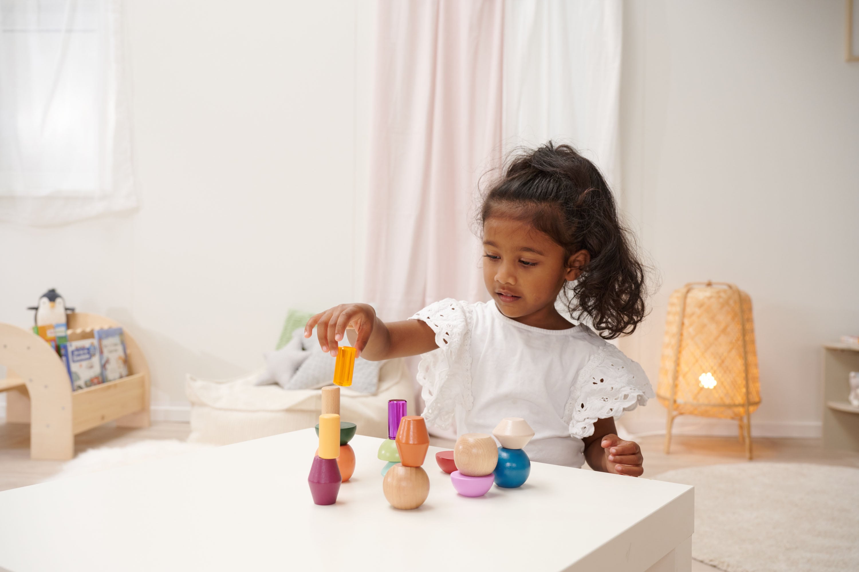 Steckspielzeug EICHHORN "Montessori Stapelperlen", bunt, Steckspielzeug, Kinder, Holz, Steckspielzeug