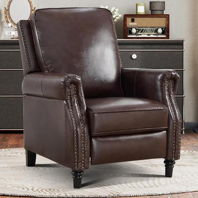 EBELLO Manual Pushback Recliner Chair with Thick Padded Armrests Ideal for Living Room Bedroom and Study