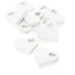 Streuteile "Herzen", weiß, 5 cm, 10 Stück
