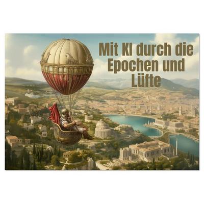 Mit KI durch die Epochen und Lüfte (Tischkalender 2026 DIN A5 quer), CALVENDO Monatskalender