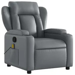 vidaXL Massagesessel Relaxsessel Grau Kunstleder
