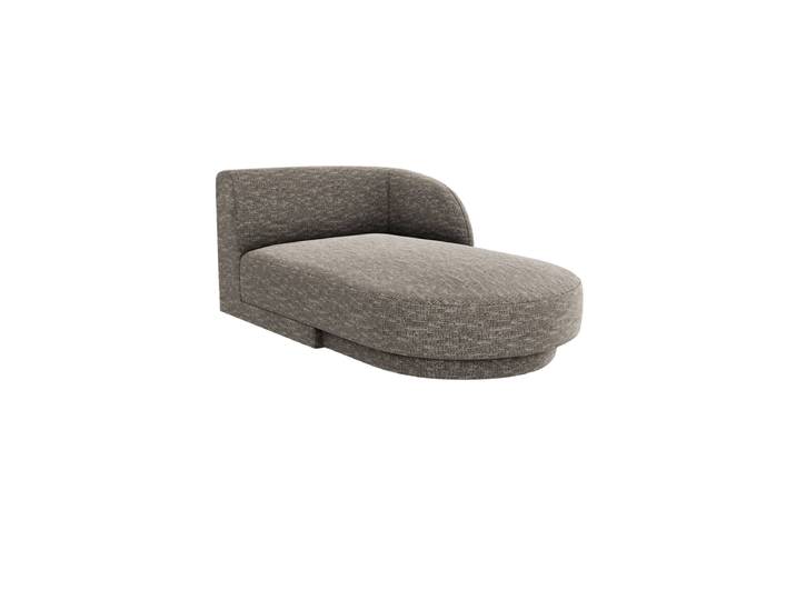 Modulare Design Chaiselongue „Miley“ Chenille Grau Chosen by Bloomingloft