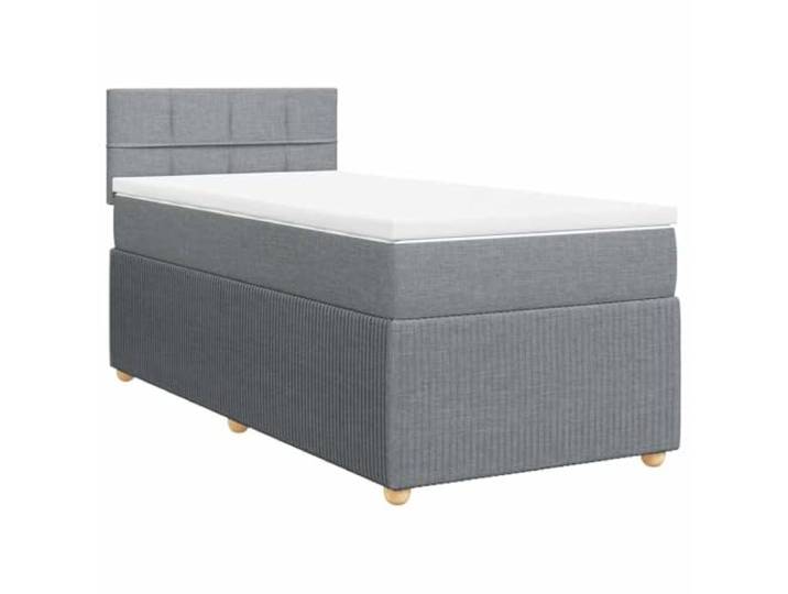 Makastle Boxspringbett mit Matratze Hellgrau 90x190 cm Taschenfederkernmatratze