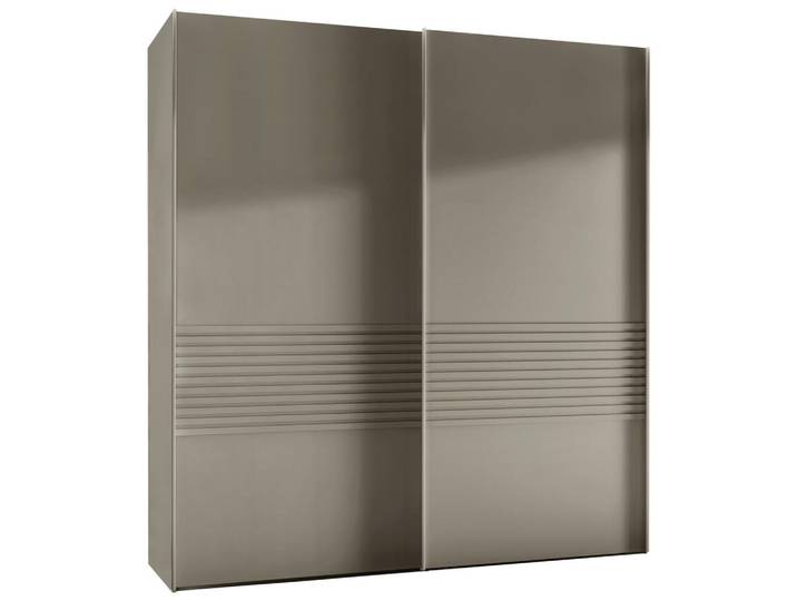 Novel Schwebetürenschrank Lugano, Grau, 4 Fächer, 200x236x67 cm, ISO 9001, in verschiedenen Größen erhältlich, individuell planbar, Schlafzimmer, Kleiderschränke, Schwebetürenschränke
