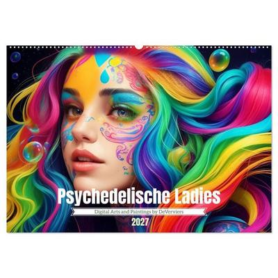 Psychedelische Ladies (Wandkalender 2027 DIN A2 quer), CALVENDO Monatskalender
