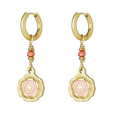 Paar Ohrhänger ADELIA´S "Ohrringe Ohrhänger mit ornamentalem Spiralanhänger", Damen, Gr. Damen, rosa, Ohrringe, Modeschmuck, stylisch mit dekorativem Spiralanhänger