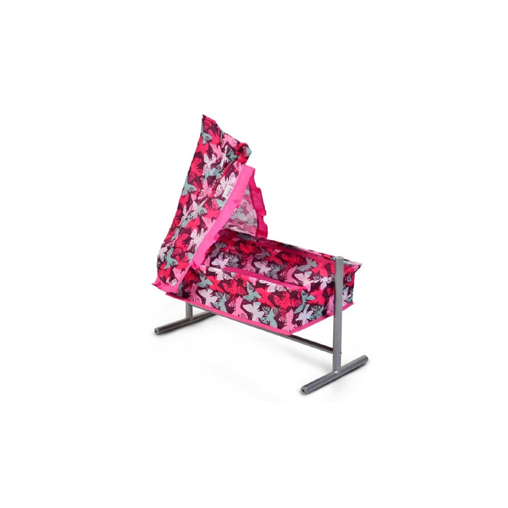 Moni Puppenbett Butterfly 9339, mit Himmel und Rüschchen 59x29,5x61cm