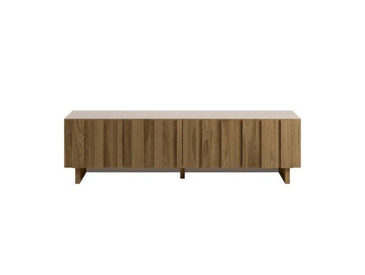 PERLA - Meuble TV 180cm en MDF Chêne foncé