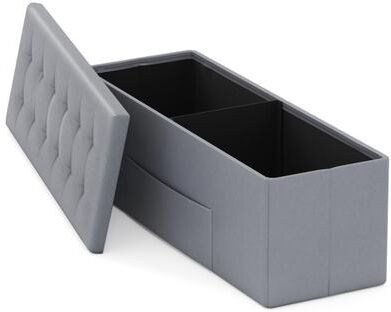 Costway 43 Inches Folding Storage Ottoman Bench Foot Rest Stool End of Bed Bench-Gray