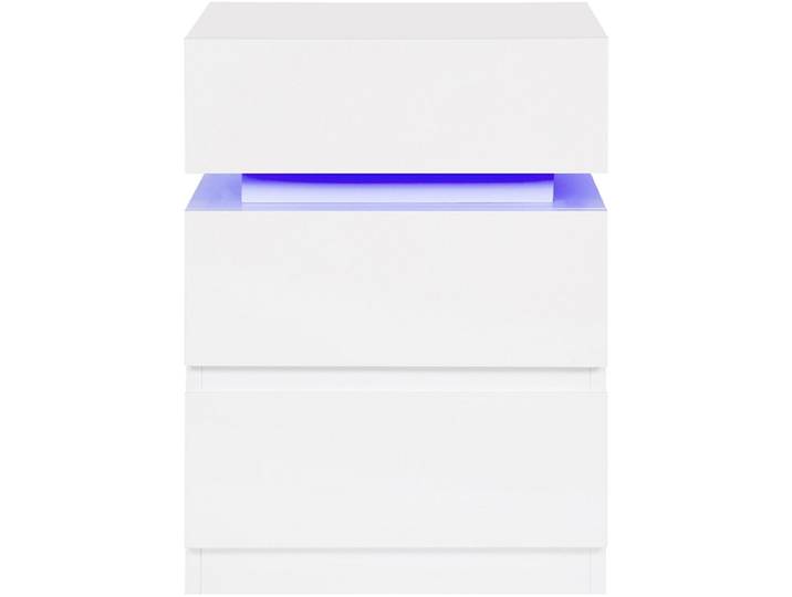 Nachttisch LUMEN 3 Schubladen 40x35x55cm weiss glitzernd