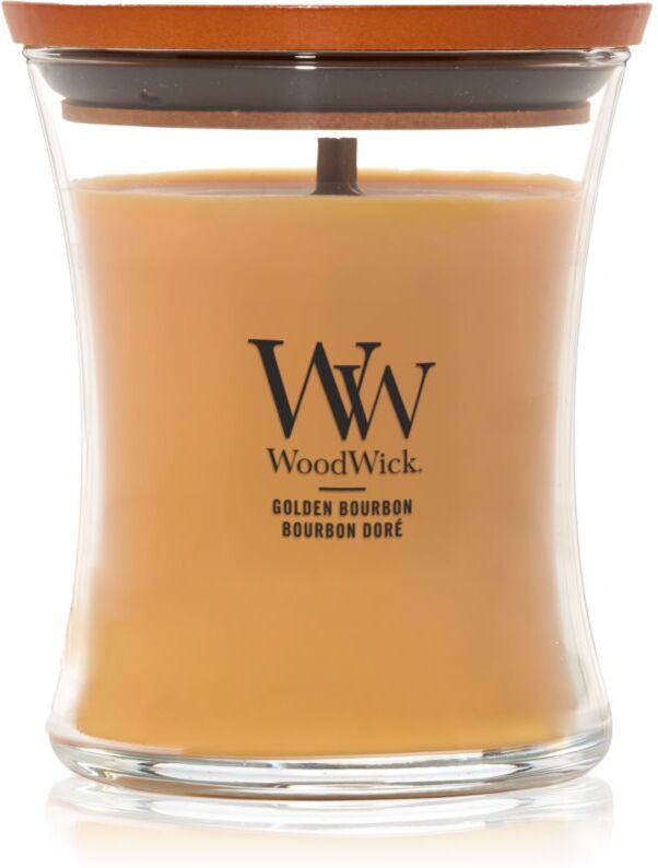 Woodwick Opulent Wood Golden Bourbon bougie parfumée avec mèche en bois (hearthwick) 275 g
