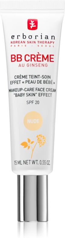 Erborian BB Cream Tönungscreme für den perfekten Look mit SPF 20 kleine Packung Farbton Nude 15 ml