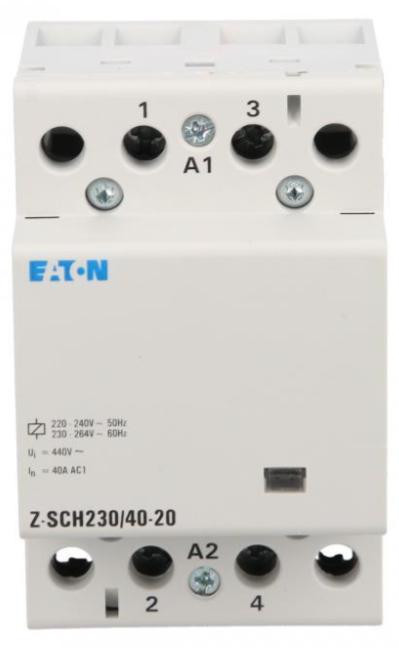 Eaton Modulaire beveiligingsschakelaar 40A, 2 normaal open contacten, 230V AC, type Z-SCH230/40-20