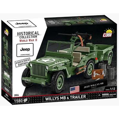 COBI Historical Collection 2804 - Willys MB & Trailer, Executive Edition, WWII, Klemmbausteine 1580 Teile