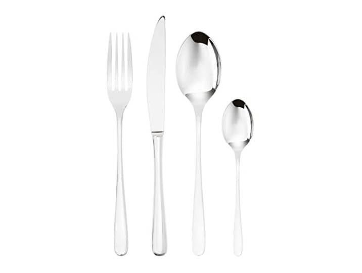Sambonet Taste 52553-G2 - Tafelbesteck aus Edelstahl 18/10, für 12 Personen, 48 Teile: 12 Gabeln, 12 Löffel, 12 Messer, 12 Teelöffel, spülmaschinenfest, Stahl