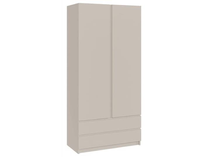 Selsey Schrank Kaschmir Moderner 2-Türen Kleiderschrank Kinderzimmer 100 cm Breit Push-to-Open Inkl. Kleiderstange, 6 Regale, 2 Schubladen Kinderspielzimmer Schlafzimmer Garderobe Möbel