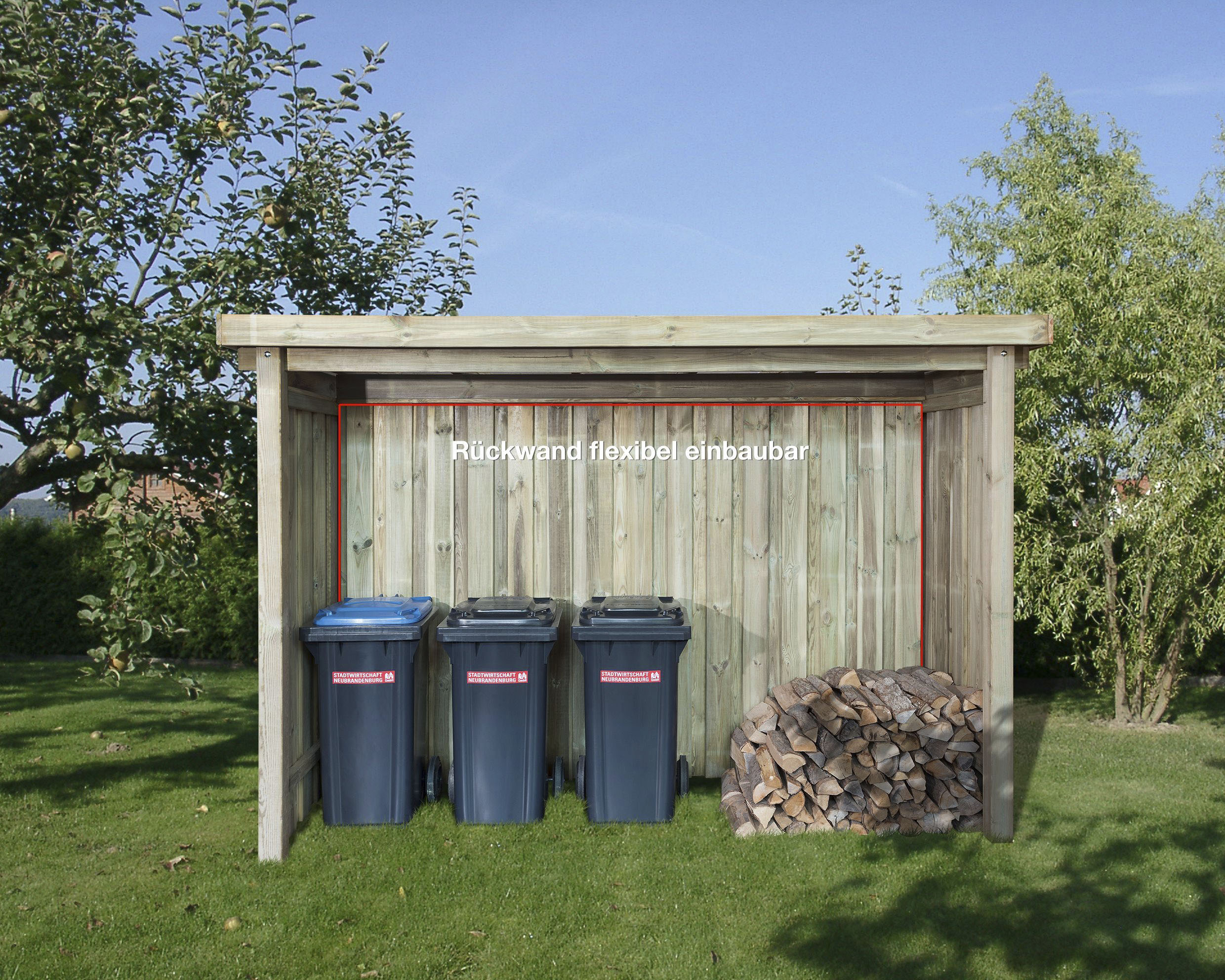 Gerätehaus WEKA "Lagerhaus 607 A, kdi, 20 mm", braun (kesseldruckimprägniert), Massivholz, Gerätehäuser, Gerätehaus