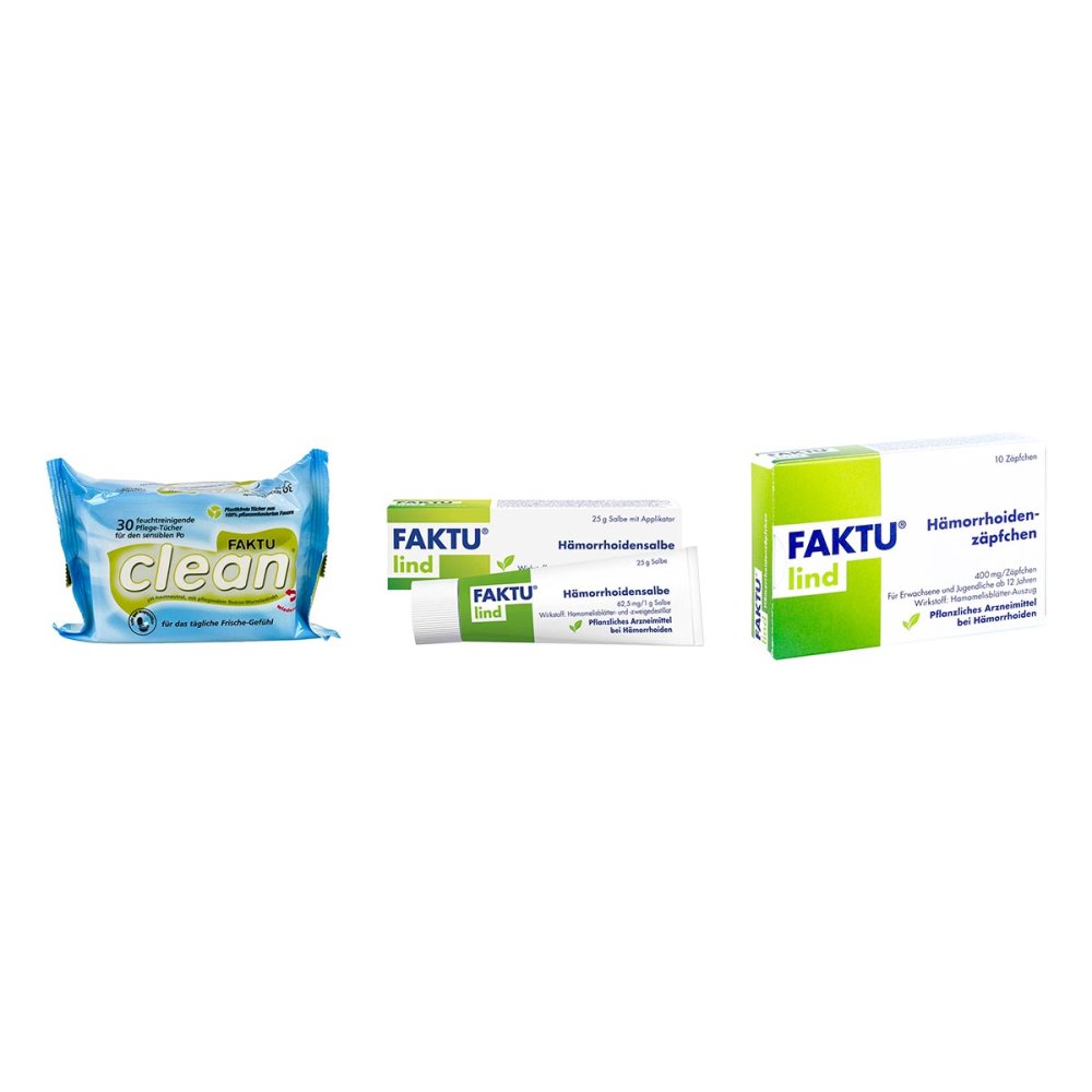 DR. KADE Pharmazeutische Fabrik GmbH Faktu Lind Salbe + Zäpfchen + Tücher Paket 08100531
