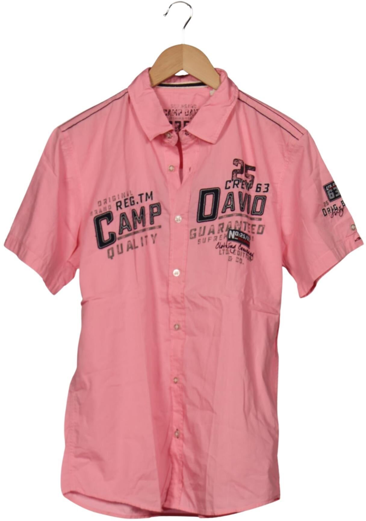Camp David Herren Hemd, Pink, Gr. S, Baumwolle - Second Hand