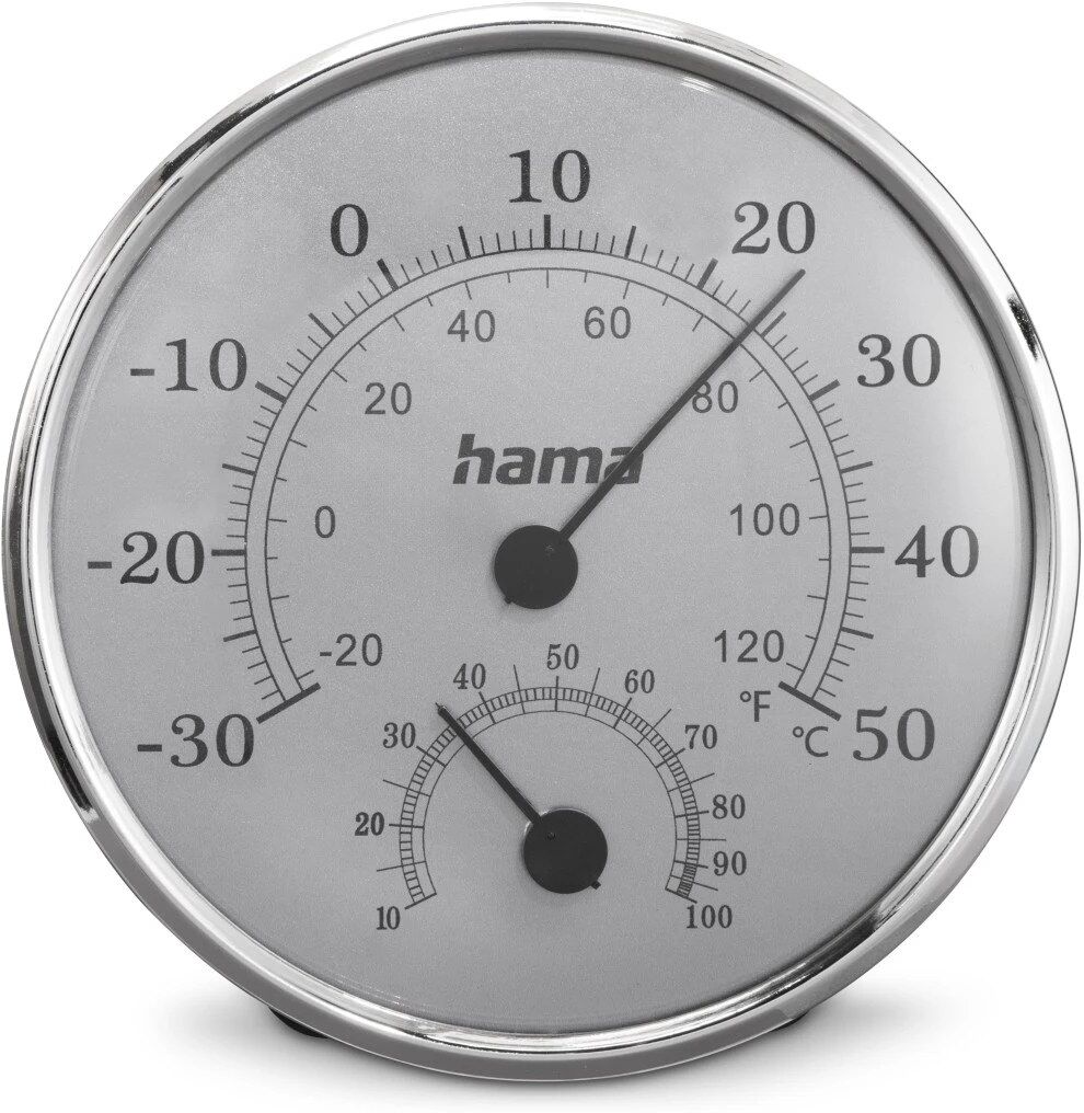 Hama Saipan Indoor Thermometer, Grey/Silver