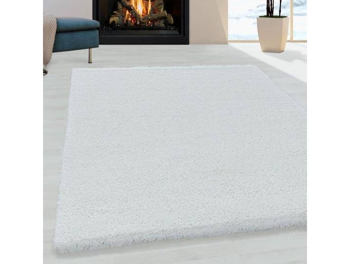 Tapis de salon Shaggy Agréable doux Tapis de chambre Blanc - 80x250 cm