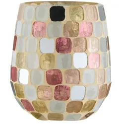 HOME STORY Windlicht   , gold , Glas , Maße (cm): H: 10,3  Ø: 9